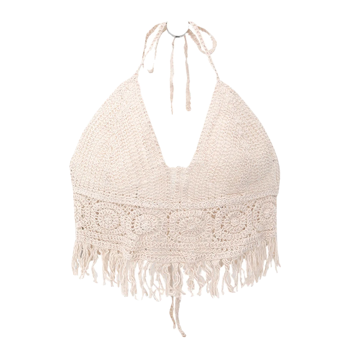Boho Crochet Halter Crop Top
