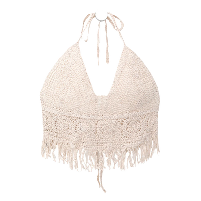 Boho Crochet Halter Crop Top