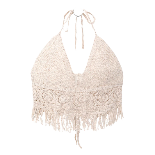 Boho Crochet Halter Crop Top