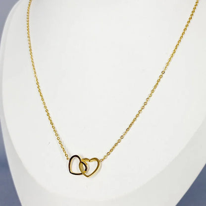 Double Heart Gold Necklace