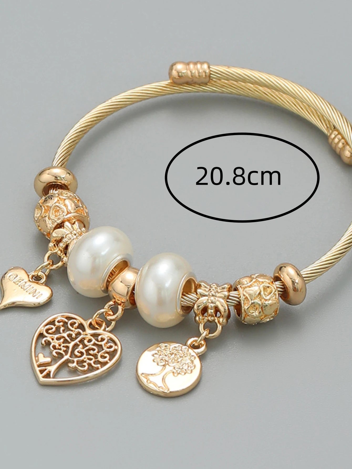 Multi Charm Open Bead Bracelet