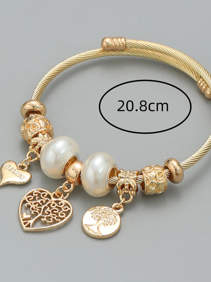 Multi Charm Open Bead Bracelet