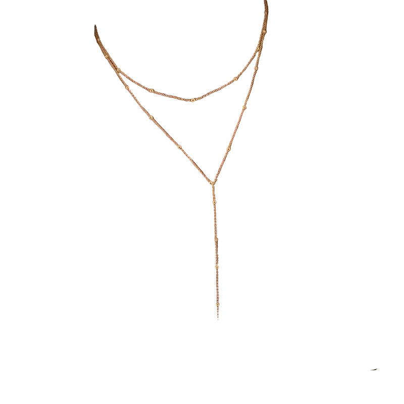 Gold Layered Lariat Necklace