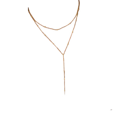 Gold Layered Lariat Necklace