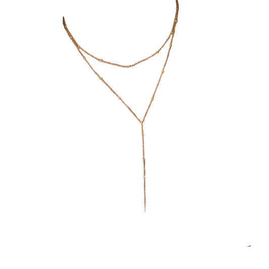 Gold Layered Lariat Necklace
