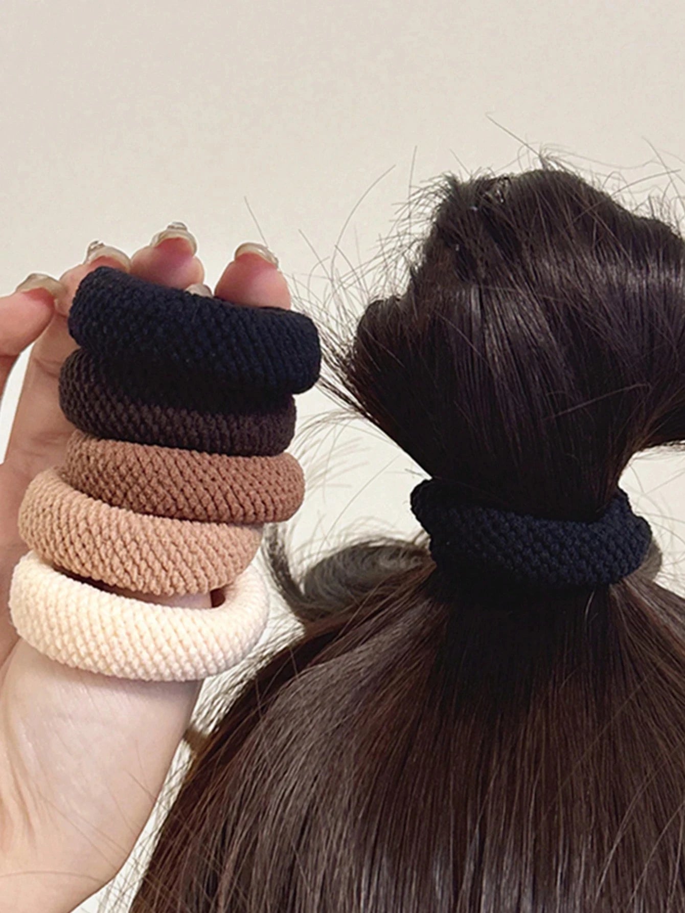 Mixed Color Thick Hair Scrunchies