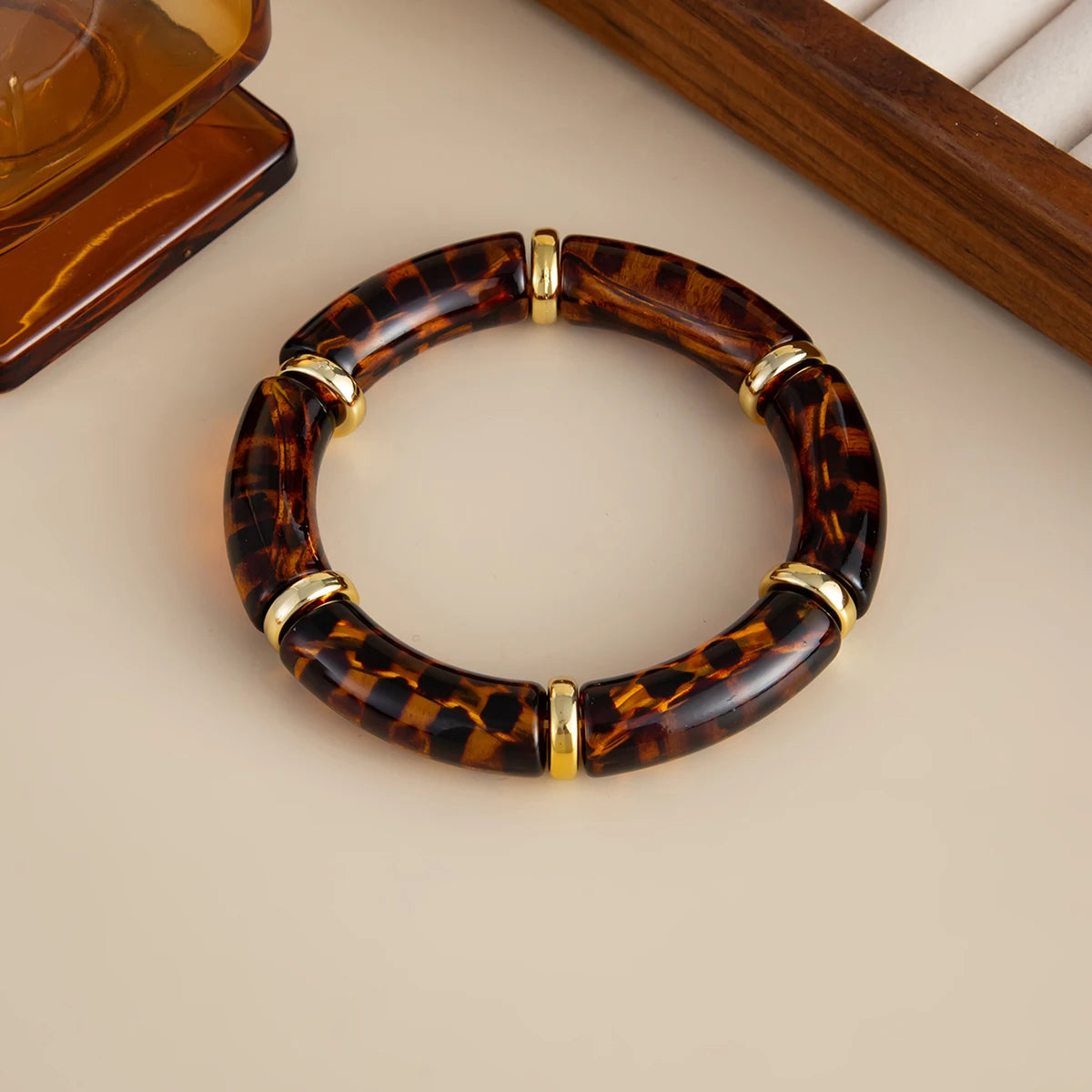 Vintage Leopard Stack Bracelet Set