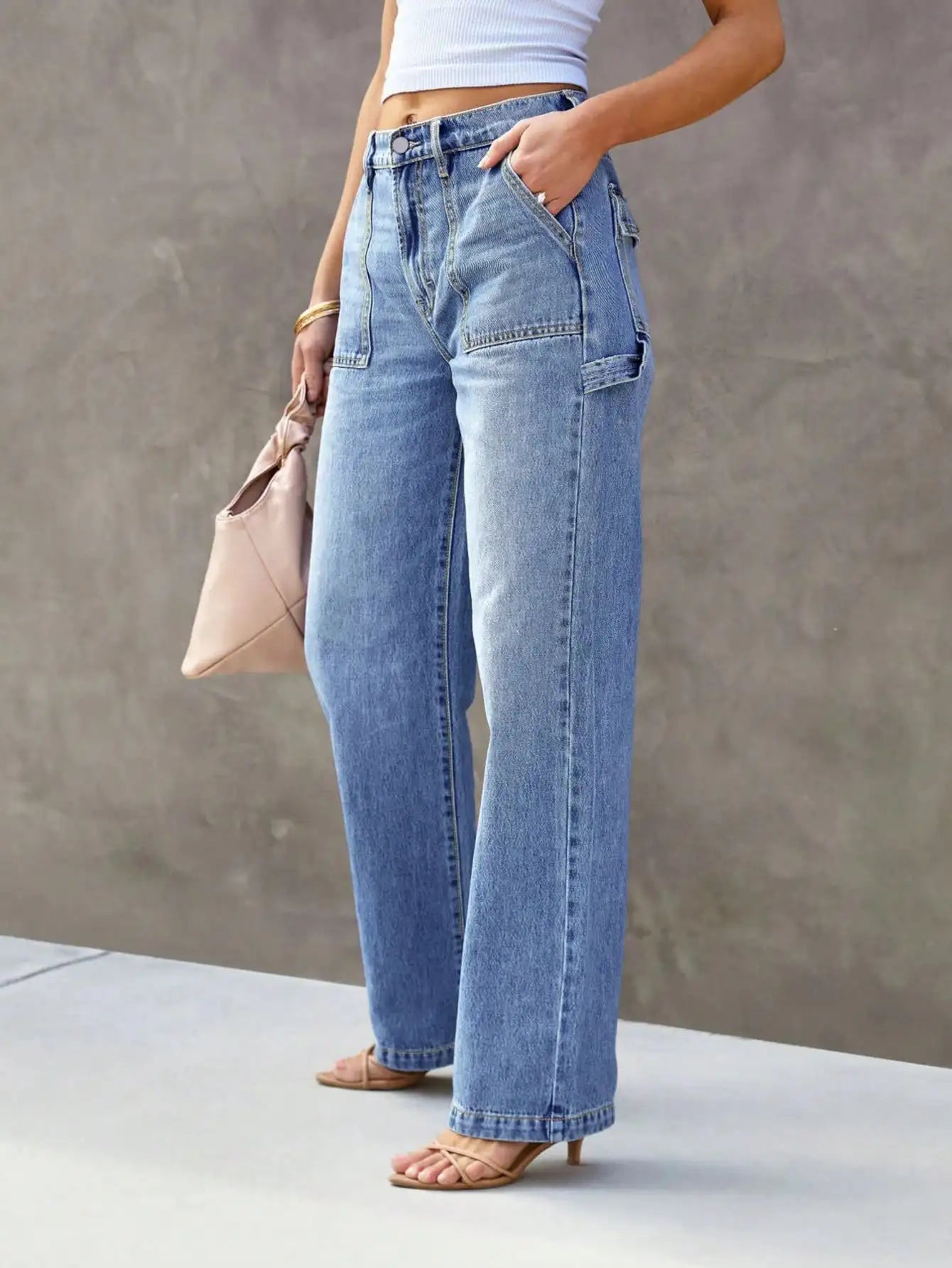 Light Blue Wide Leg Jeans