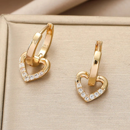 Love Round Zircon Earrings