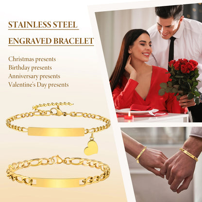 Custom Heart Engraved Bracelet