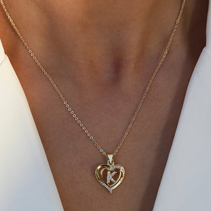 Initial Heart Zircon Necklace