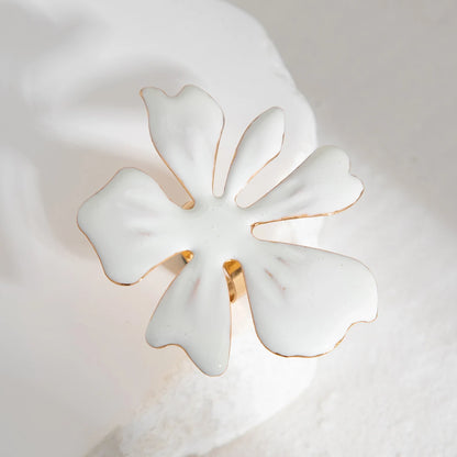 Floral Drip Oil Adjustable Ring