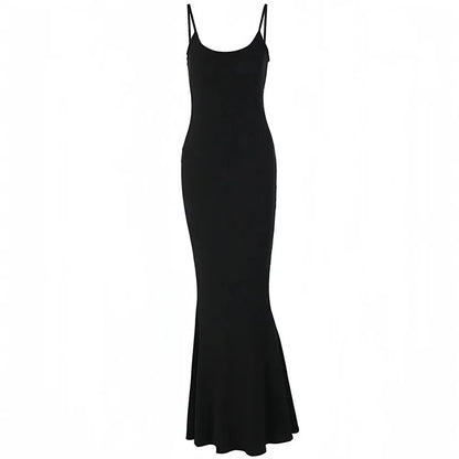 Satin Backless Bodycon Maxi Dress