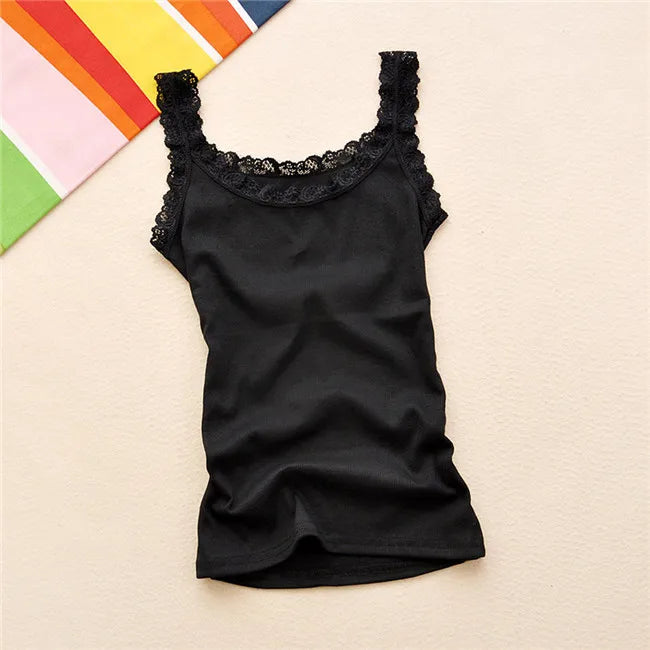 Lace Patchwork Bodycon Tank Top