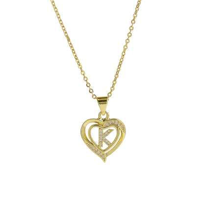 Initial Heart Zircon Necklace