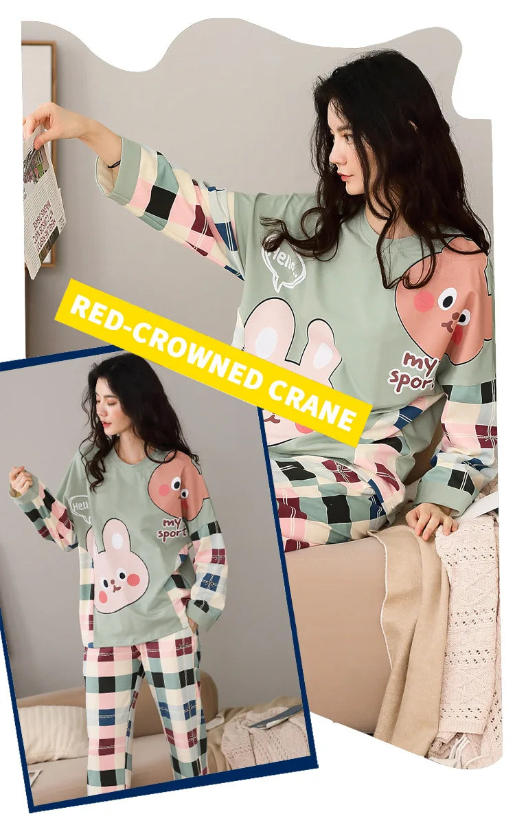 Cartoon Long Sleeve Pajama Set