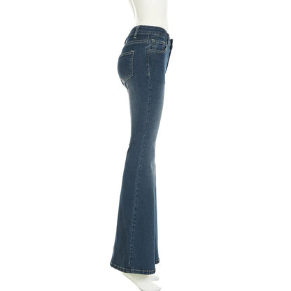 Retro Floral Embroidered Jeans