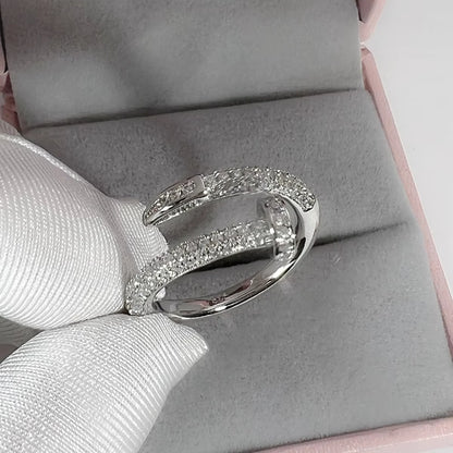 Korean Punk Cubic Zirconia adjustable ring