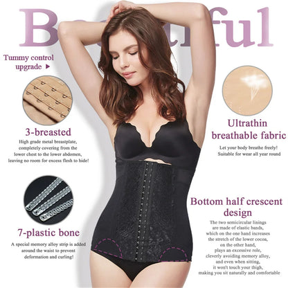 Mesh Embroidered Waist Trainer Corset