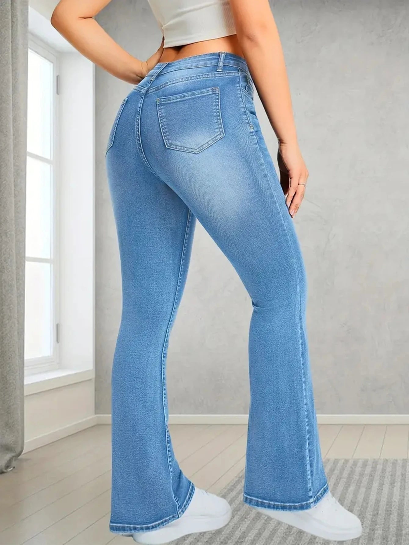 High Waist Wide Leg Denim Pants