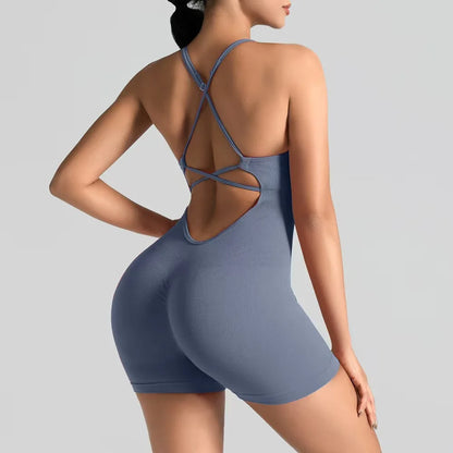 Seamless Yoga Shorts Jumpsuit