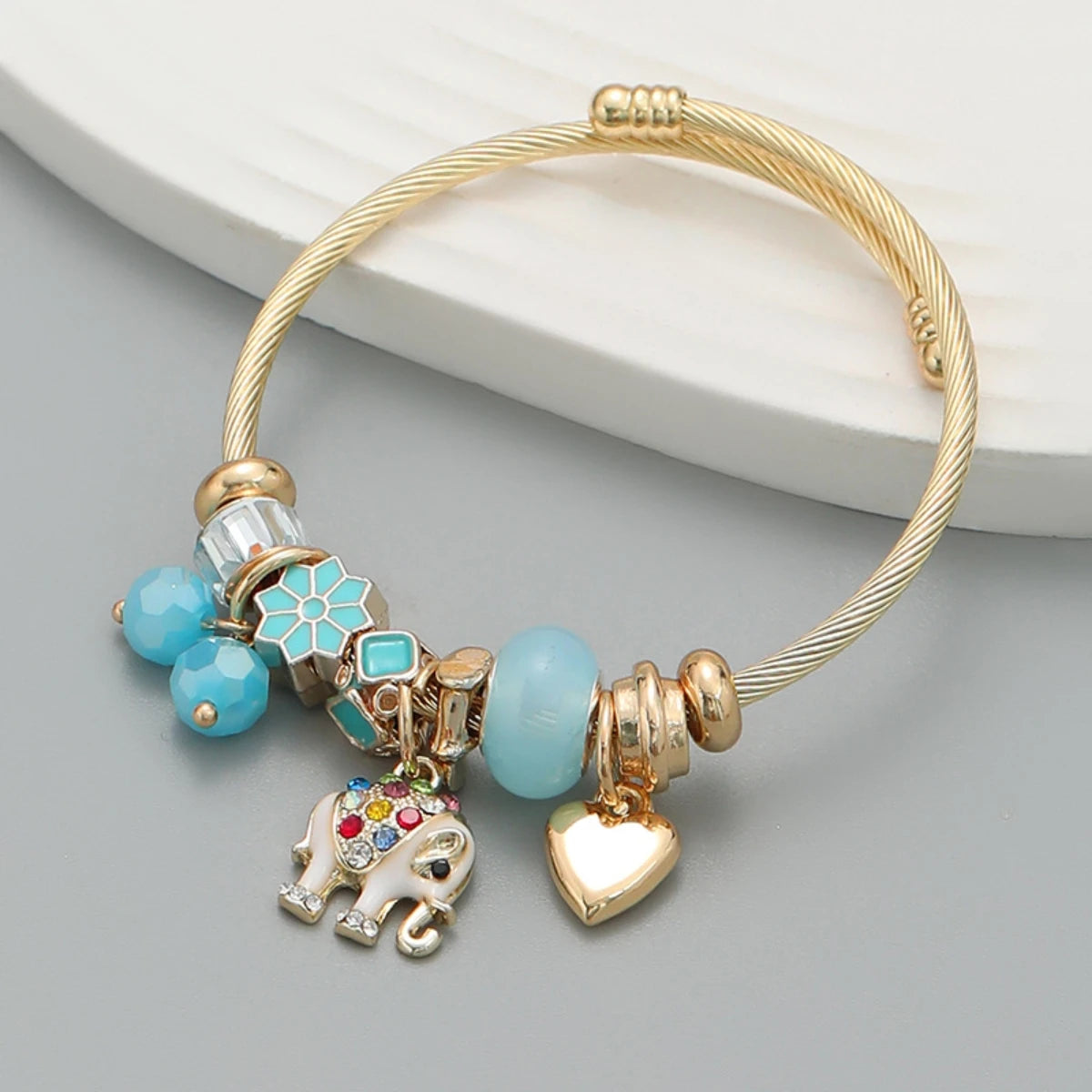 Multi Charm Open Bead Bracelet