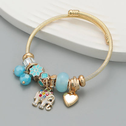 Multi Charm Open Bead Bracelet