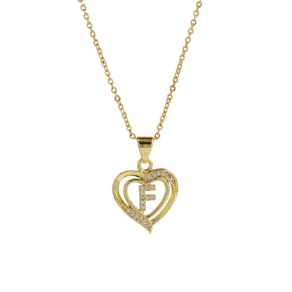 Initial Heart Zircon Necklace