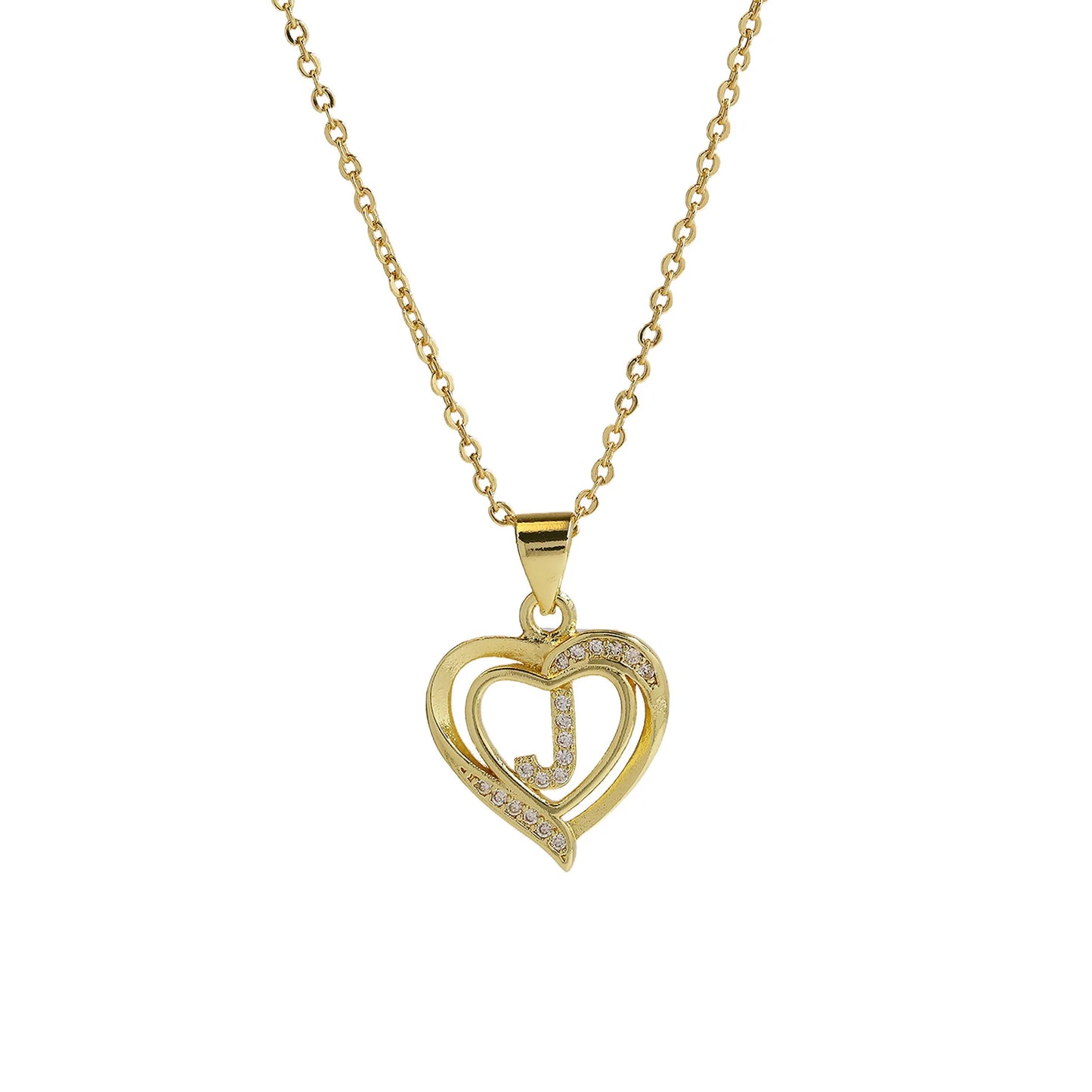 Initial Heart Zircon Necklace