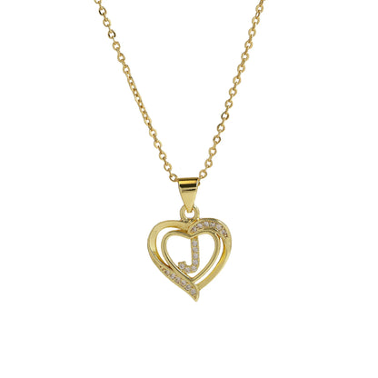Initial Heart Zircon Necklace