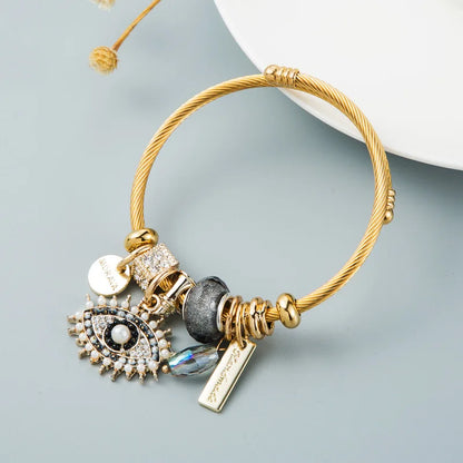 Multi Charm Open Bead Bracelet