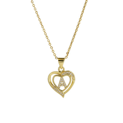 Initial Heart Zircon Necklace