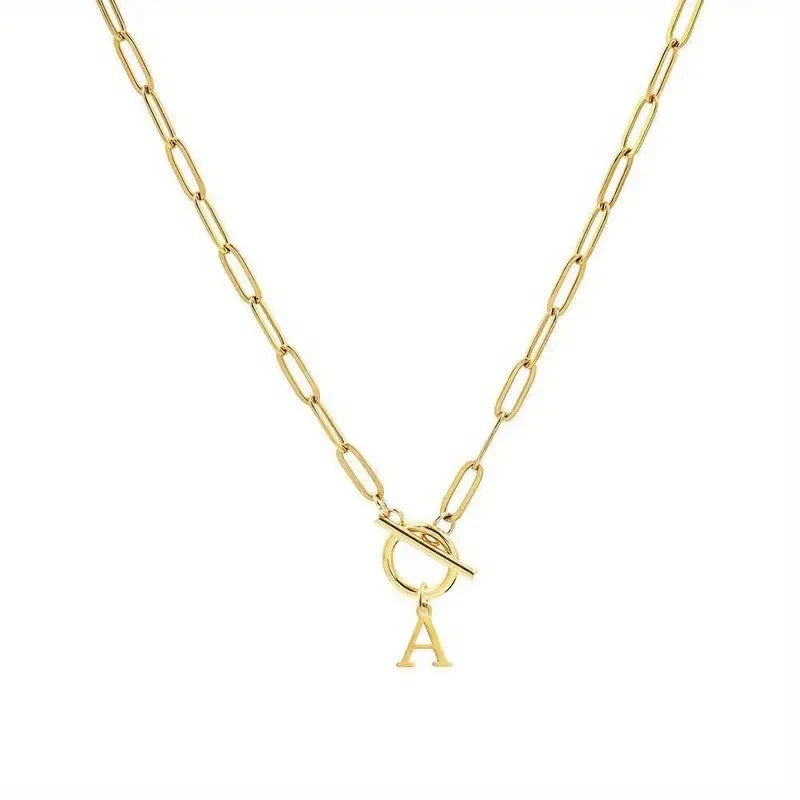 Initial Paperclip Chain Necklace
