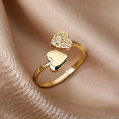 Geometric Heart Zircon Ring
