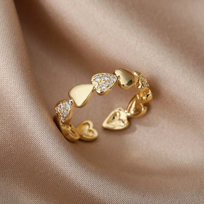 Geometric Heart Zircon Ring