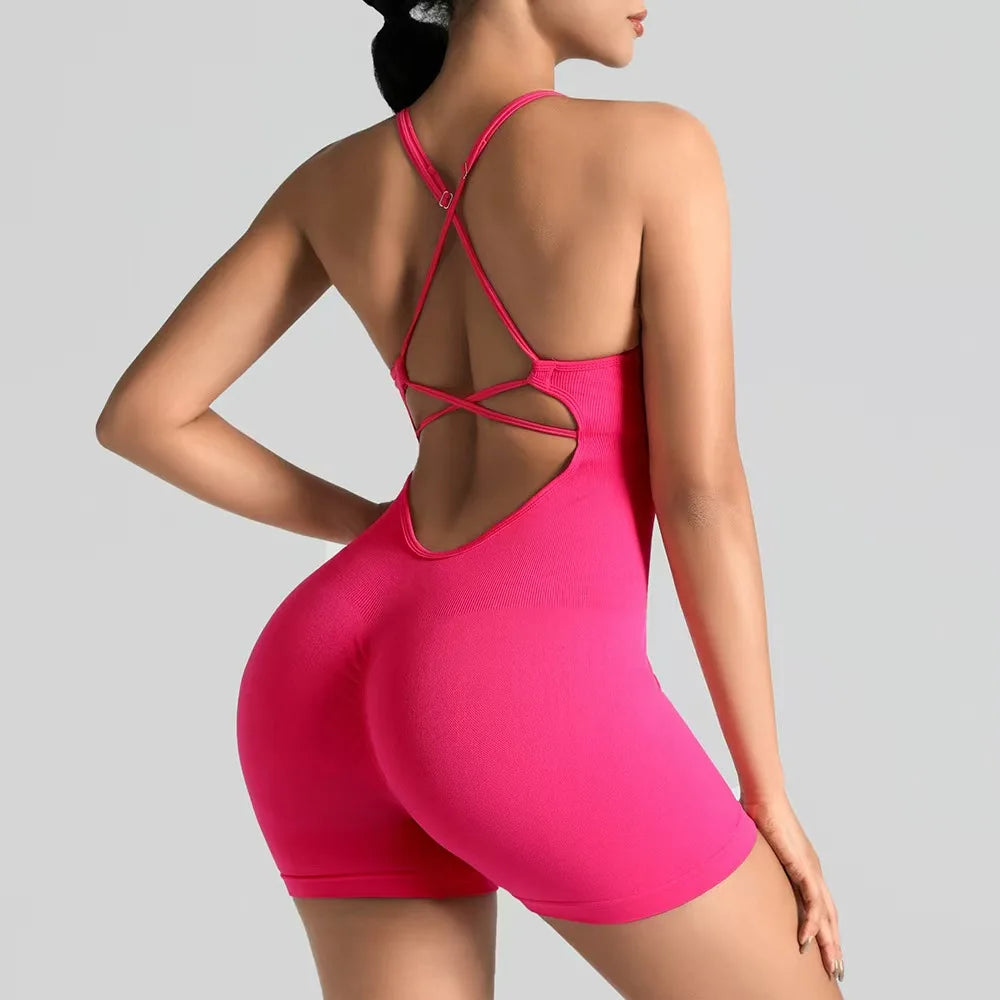 Seamless Yoga Shorts Jumpsuit
