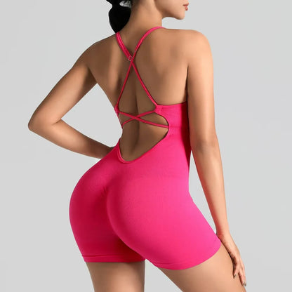 Seamless Yoga Shorts Jumpsuit