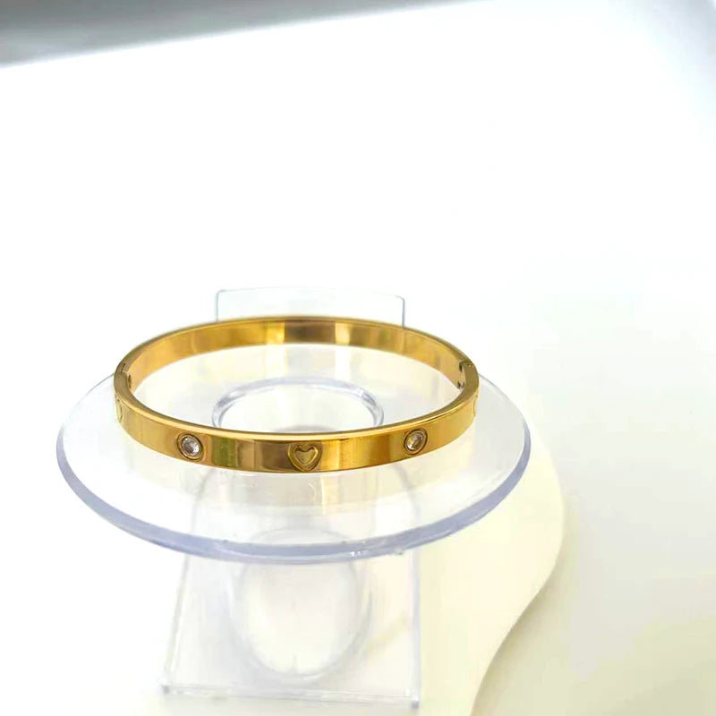 Heart Zircon Stainless Bracelet
