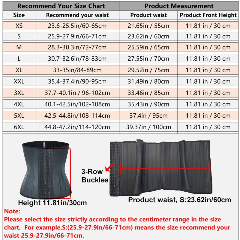 25 Bone Latex Waist Trainer Corset
