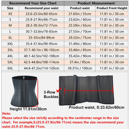 25 Bone Latex Waist Trainer Corset