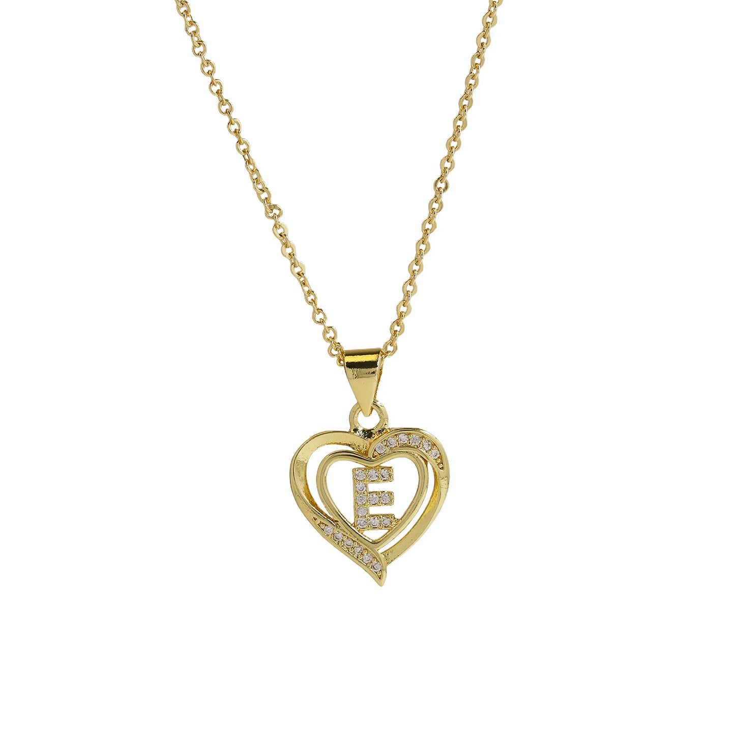 Initial Heart Zircon Necklace