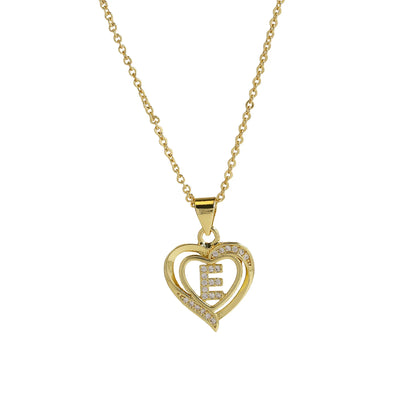 Initial Heart Zircon Necklace