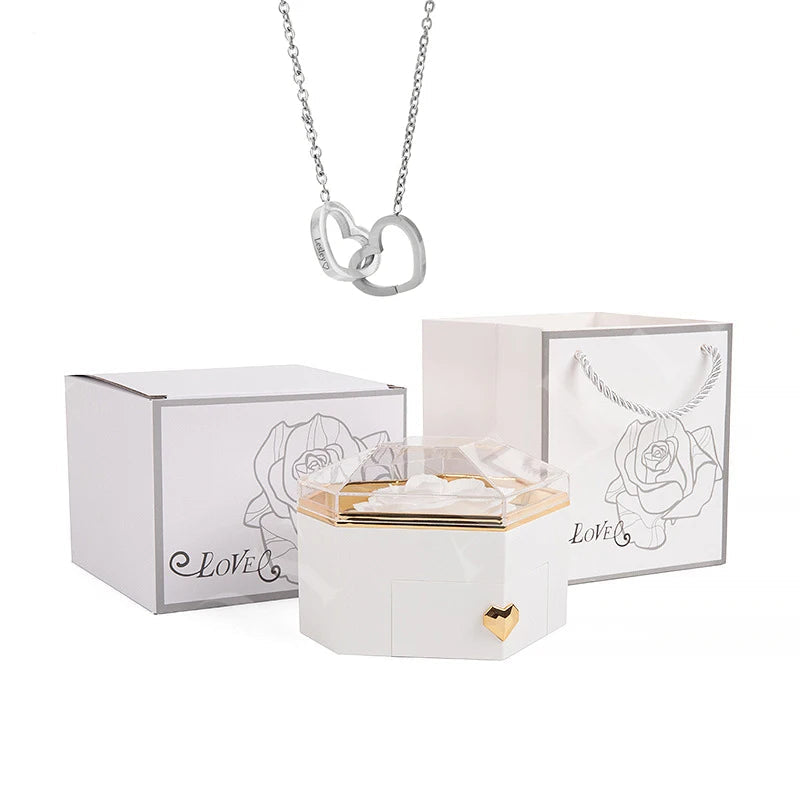 Custom Name Heart Necklace Gift Set