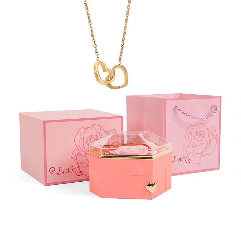 Custom Name Heart Necklace Gift Set
