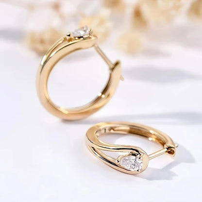 Geometric White Zircon Hoops