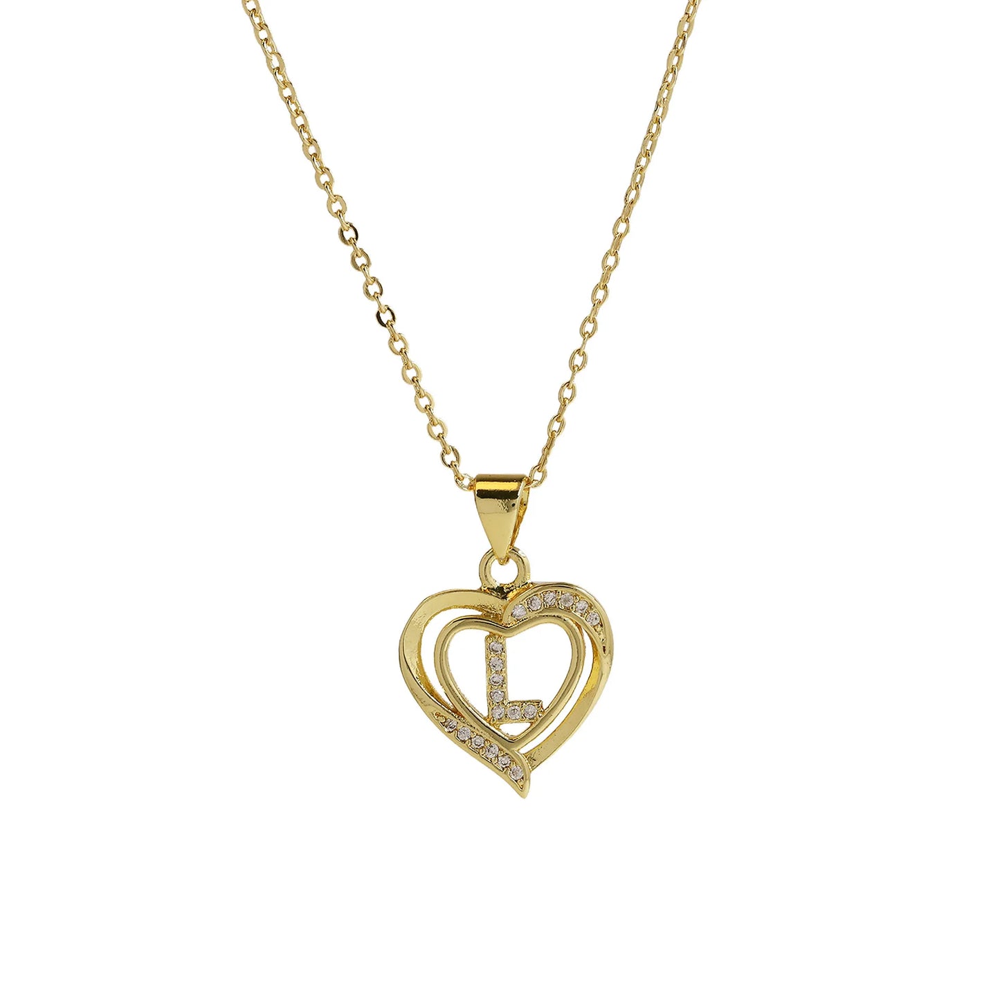 Initial Heart Zircon Necklace