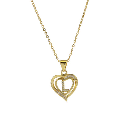 Initial Heart Zircon Necklace