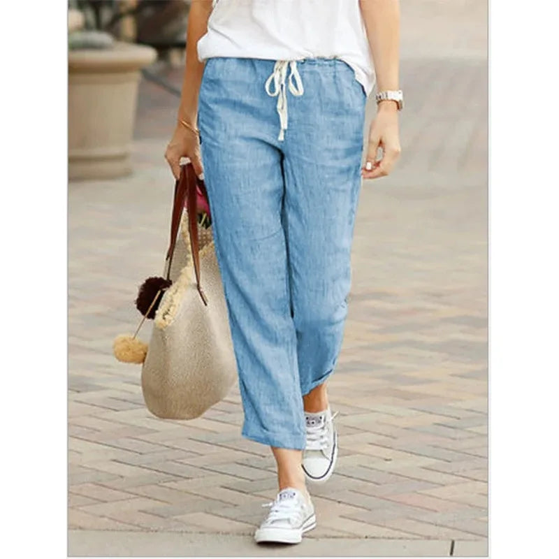 Y2K Black Cotton Drawstring Pants