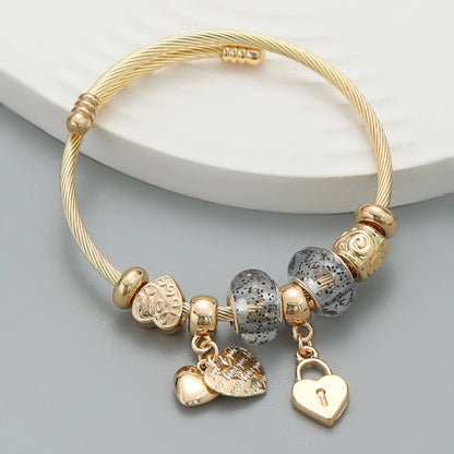 Multi Charm Open Bead Bracelet