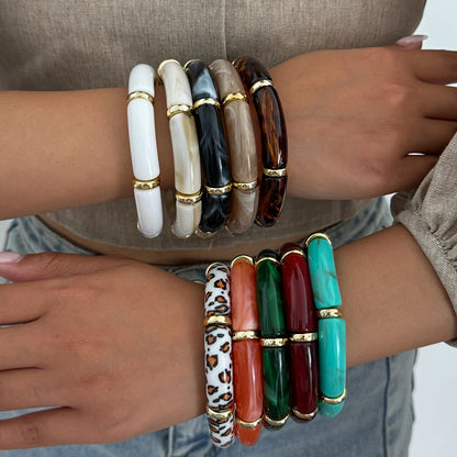 Vintage Leopard Stack Bracelet Set